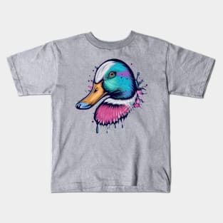 Mallard Duck Splatter Painting Kids T-Shirt